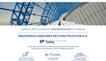 Ingenieros Asesores se certifica en Tekla Structures 2021