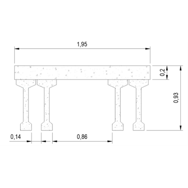 Sección estructural del paso elevado