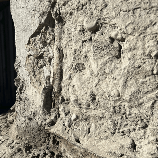 Detalle de patología en base de pila