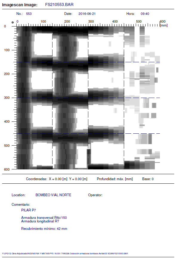 Detección de armaduras en pórticos con pachómetro digital