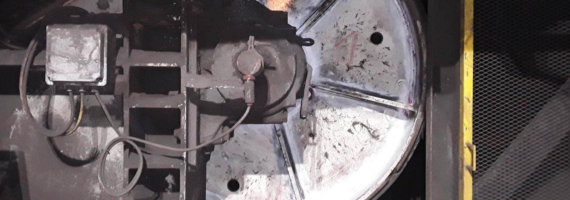 Inspección soldaduras por líquidos penetrantes tambores cinta transportadora de mineral